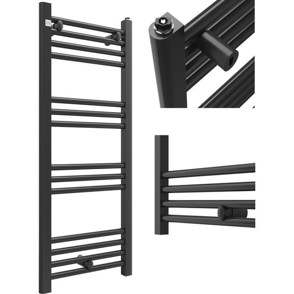 Granitan | Radiatore Da Bagno Puerto - 100/40 Cm - Nero - Design Moderno - Scaldasalviette-image