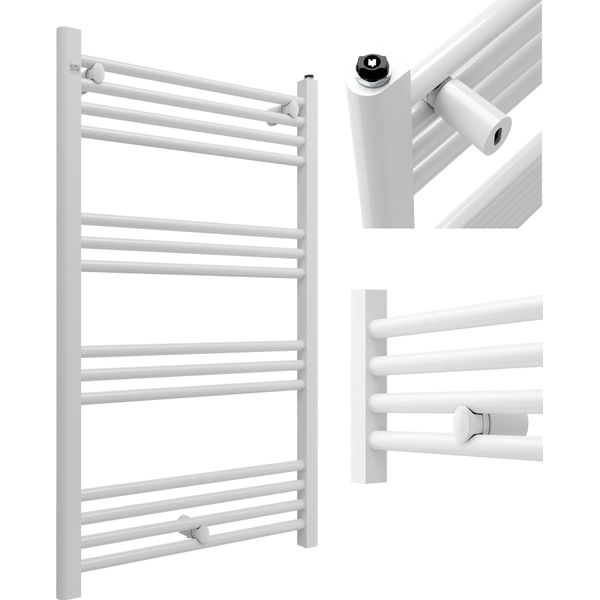 Radiatore Da Bagno Granitan | Puerto - 60/100 Cm - Bianco - Design Moderno - Scaldasalviette - Minimalista-image