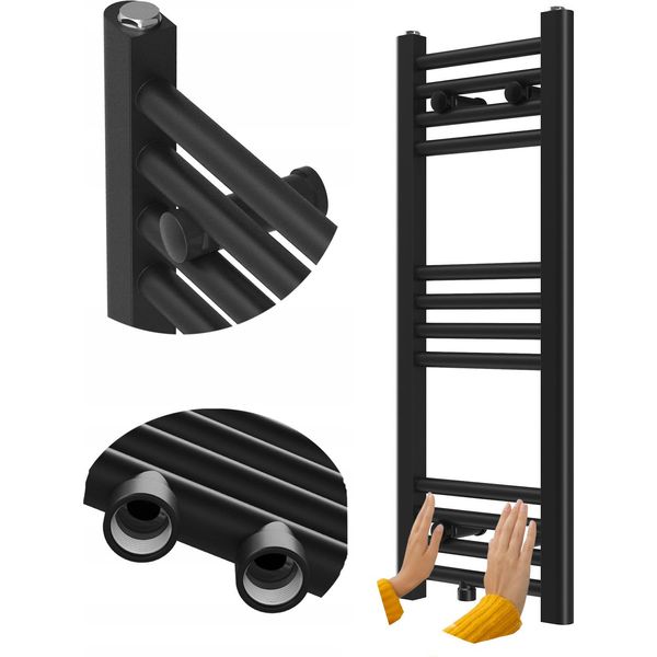 Granitan | Radiatore Da Bagno Raven - 80X30 Cm - Nero - Design Moderno - Funzionalità Ed Eleganza-image