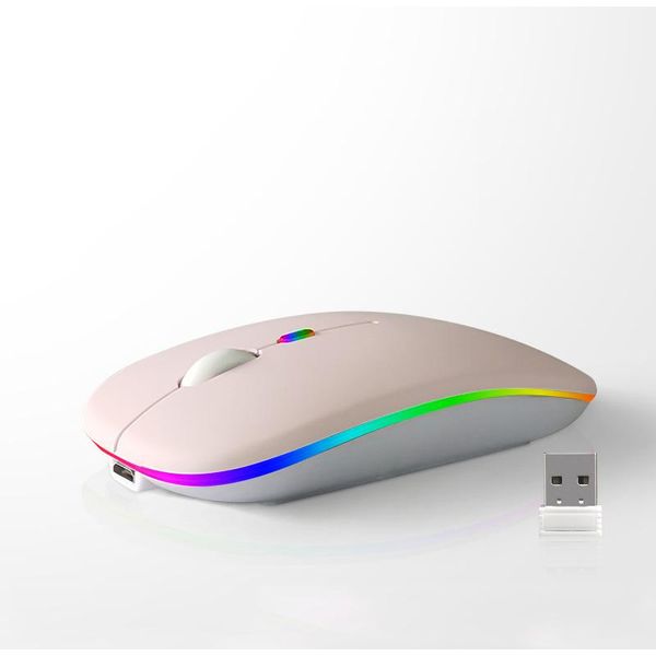 Inf Mouse Wireless Dual Mode 2.4G + Bluetooth 5.8G - Rosa-image