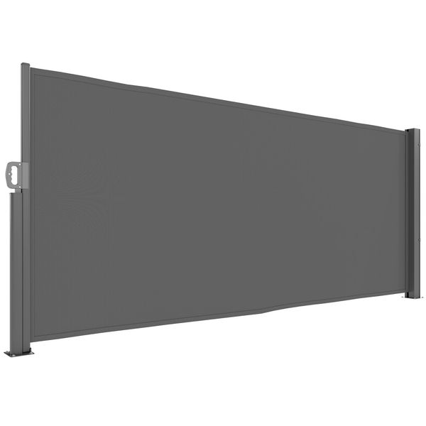 Outsunny Tenda Da Sole Laterale Estensibile Schermo Opaco Per La Privacy Con Supporto A Parete Rivestimento Tenda Da Sole Laterale A Parete Tenda Da Sole A Parete Frangivento 300X140Cm-image