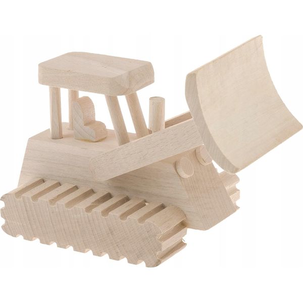 Escavatore Giocattolo In Legno - Camion Ecologico A Decoupage Per Bambini, Fatto A Mano In Polonia-image