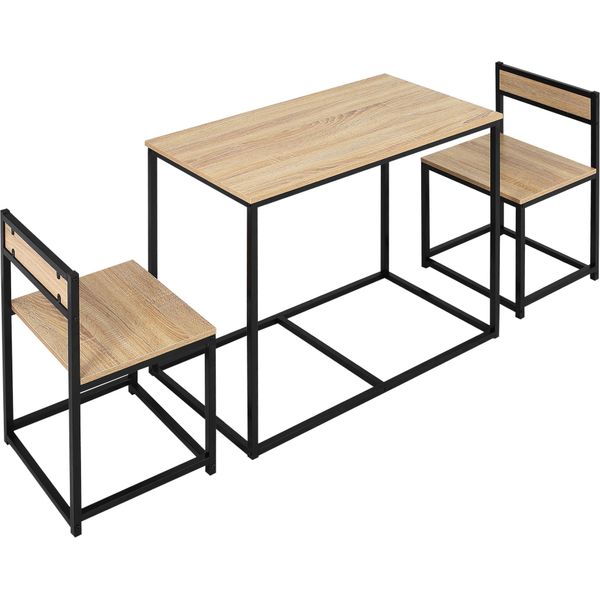 Tavolo Da Pranzo Homcom Con 2 Sedie, Set Da Pranzo Da 3 Persone, Set Da Cucina Per 2 Persone, Set Da Sala Da Pranzo Per Ambienti Piccoli, Cucina, Soggiorno, Rovere-image