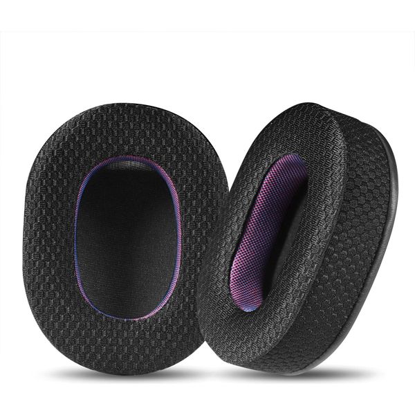 Inf Cuscinetti Auricolari In Tessuto Nero Viola Per Cuffie Sony-image
