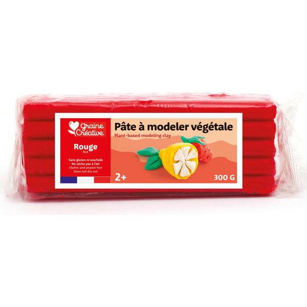 Graine Creative Argilla Da Modellare Vegetale 300G Rosso - Argilla Da Modellare Riutilizzabile-image