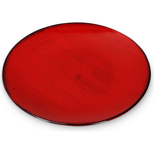Piatto Decorativo 22 Cm In Rosso-Nero Per Interni Ed Esterni-image