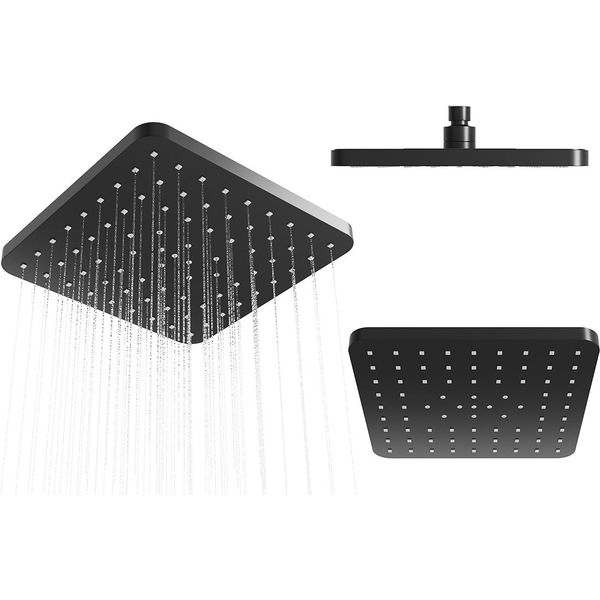 Granitan | Doccia A Pioggia K - 225 Mm - Nero - Design Moderno - Alta Qualità - Facile Installazione-image