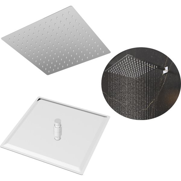 Granitan | Soffione Doccia Quadrato - 30X30 Cm - Cromo - Design Elegante - Sistema Anticalcare-image