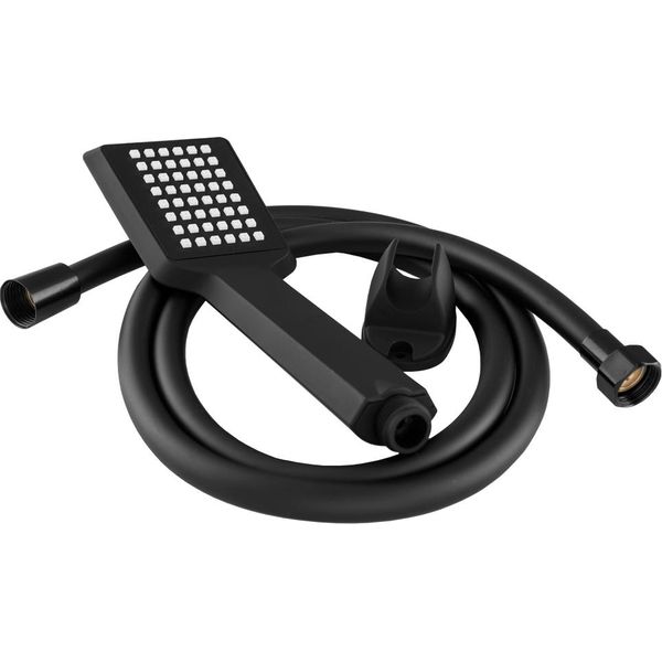 Granitan | Set Doccia - Doccetta + Flessibile 150 Cm - Nero - Anticalcare, Universale, Robusto-image