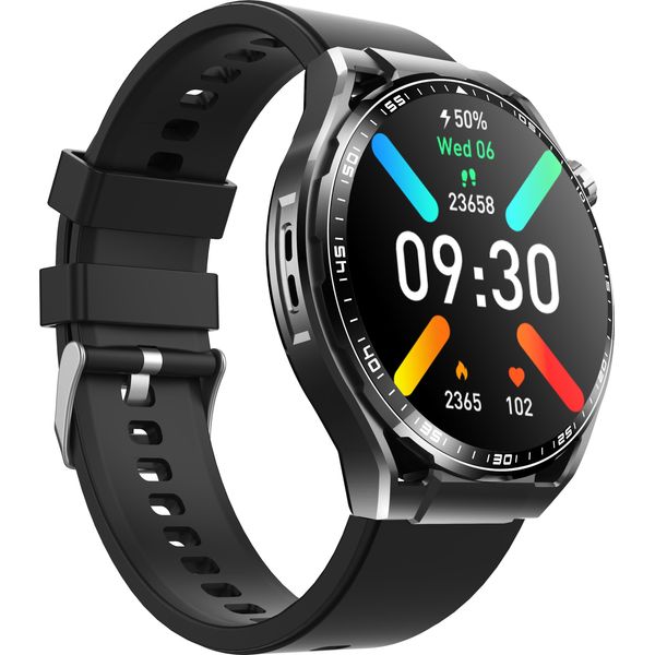 Inf Smartwatch Con Ecg, Cardiofrequenzimetro, Fitness Tracker E Molteplici Modalità Sportive Cinturino In Silicone Nero-image