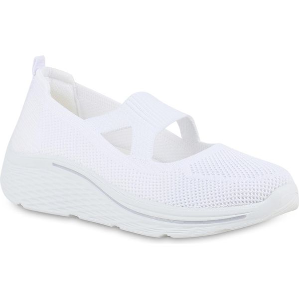 Van Hill Scarpe Sportive Da Donna Slip On Scarpe Sportive Con Suola Profilata 841667, Colore: Bianco, Taglia: 38-image