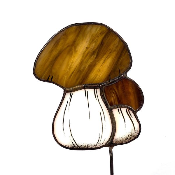 Tappo Per Piante Di Funghi Porcini Avalglass In Vetro Colorato, 11,5 Cm, Fatto A Mano, Decorazione Forestale Per Vasi Da Fiori-image