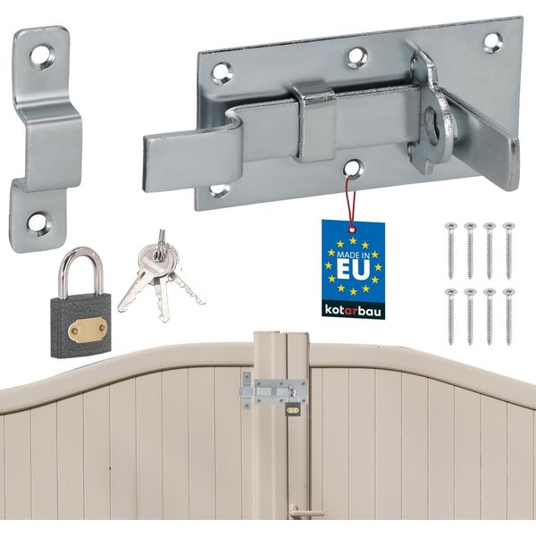 Kotarbau® Bullone Di Bloccaggio Universale Bullone In Acciaio Con Lucchetto 50 X 100 Mm Bullone Curvo Per Porte Cancello Giardino Bullone Bullone Cancello Giardino Chiavistello Porta Bullone Scorrevole Bloccabile-image