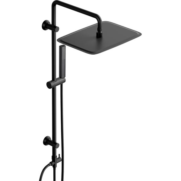 Joho Regolabili Colonna Doccia Idromassaggio Asta Acciaio Inox Senza Miscelatore, Doccia Saliscendi Doccia Soffione A Pioggia Rettangolare 35X25 Cm-image