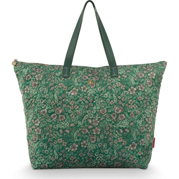 Pip Studio Borsa Da Viaggio Borsa A Tracolla Tilda Tote Bag Quilted Daisy Dreams Green Verde Scuro-image