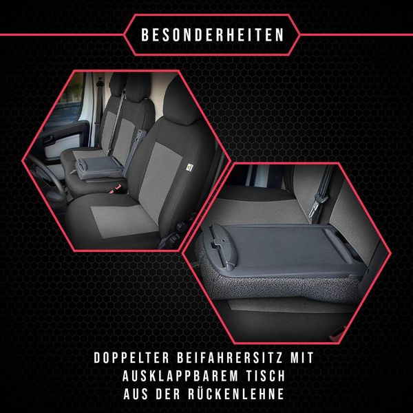 Coprisedili Per Auto Coprisedili Personalizzati Per Fiat Ducato Iv (14-) 1+2 Coprisedili Anteriori Auto-image