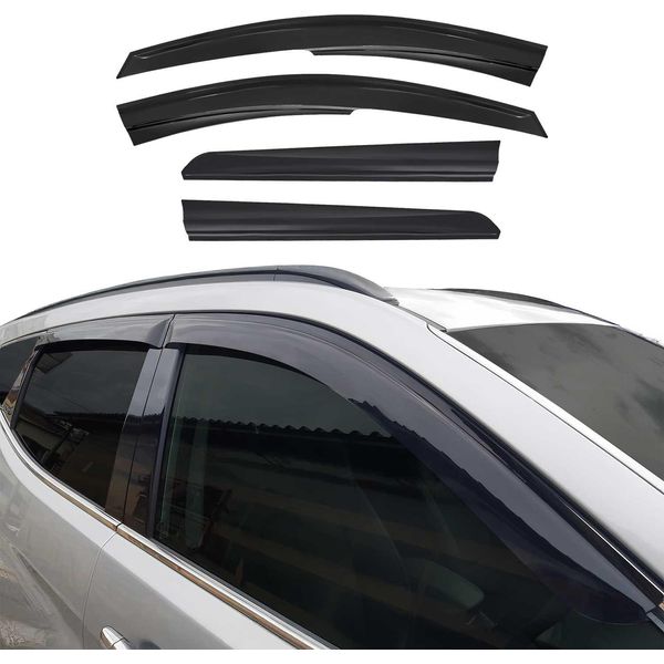 4X Paravento Parapioggia Per Dacia Duster 2010-2017 Acrilico Scuro-image