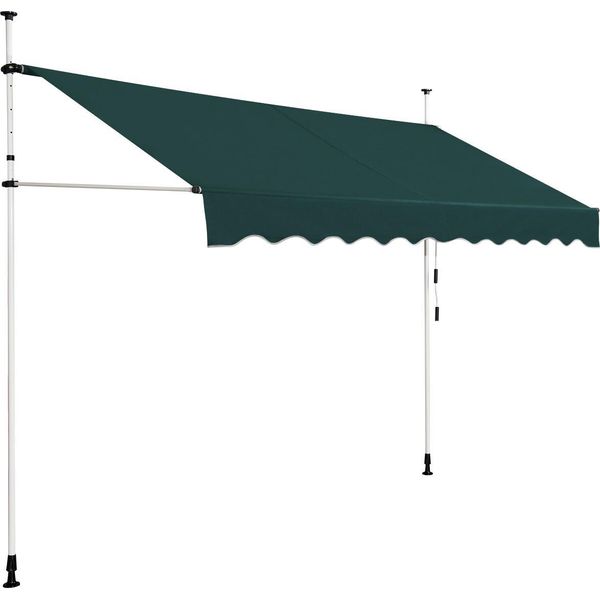 Costway Tenda A Morsetto 300 Cm, Tenda Da Sole Per Balcone, Regolabile In Altezza, Idrorepellente, Tenda Da Sole Con Manovella, Tenda Da Sole, Protezione Solare, Verde-image