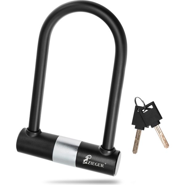 Zieger Lucchetto Per Bicicletta U 250 Lucchetto A U Grande Con Grillo In Acciaio Da 18 Mm E Rivestimento In Silicone-image