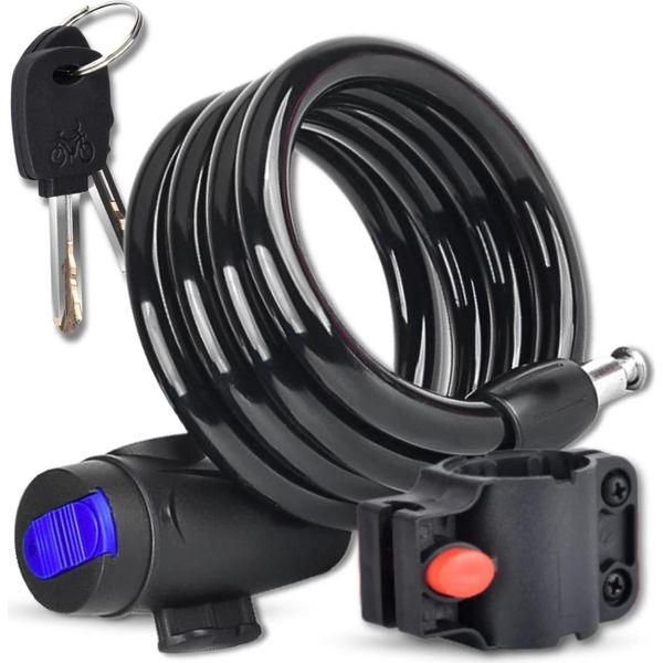 Edibazzar | Lucchetto Per Bicicletta Con Chiave Padlock Protezione Cavi-image
