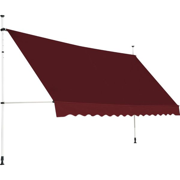 Tenda Da Sole A Morsetto Costway 400 Cm, Tenda Da Sole Per Balconi Senza Foratura, Resistente Ai Raggi Uv, Regolabile In Altezza, Tenda Da Sole Con Manovella, Tenda Da Sole, Protezione Solare, Rosso Vino-image