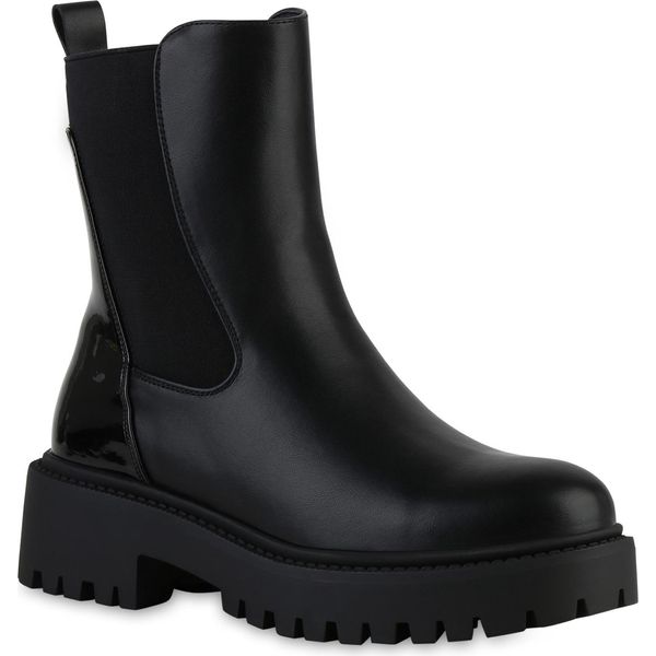 Van Hill Stivaletti Classici Leggermente Foderati Da Donna Scarpe Con Suola Profilata 841833, Colore: Nero, Taglia: 38-image