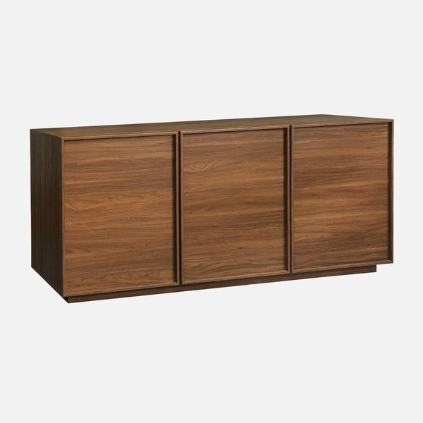 Credenza Effetto Legno 3 Ante, 160Cm, Noce-image