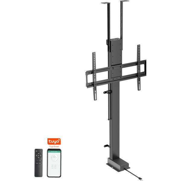 Easylife - Sollevatore Tv / Supporto Da Pavimento Per Tv Motorizzato Con Funzione Smart Home - Estensibile E Abbassabile Elettricamente, Da 43 A 88 Pollici, Vesa Fino A 600X400 (Nero)-image