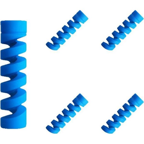 Inf Protezione Spirale Cavo Dati Anti-Piegatura, Salva Cavo Silicone, 5 Pezzi Blu-image