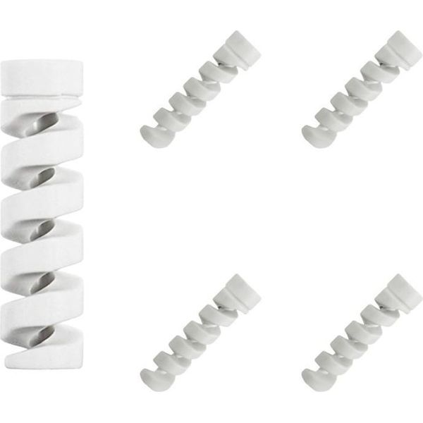 Inf Protezione Spirale Cavo Dati Anti-Piegatura, Salva Cavo Silicone, 5 Pezzi Bianco-image
