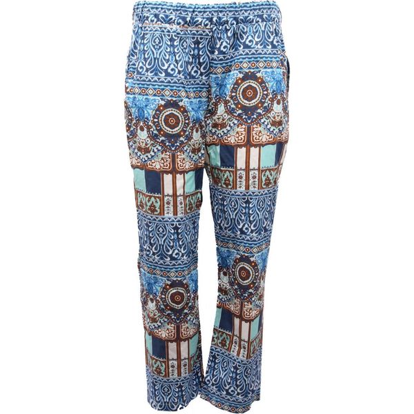 Pantalone Donna DÉJÀVu Blue Printed Cotone Trouser Woman-image