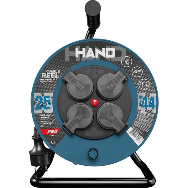 Avvolgicavo Hand Pro 25M 4X Prese 230V IP44 H05RN-F 3X1,5 Mm²-image