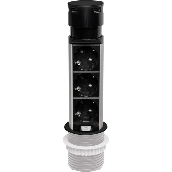Presa Di Corrente Per Mobili Con 3X Schuko 230V 2X Connessione USB-A-image