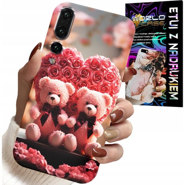Custodia Per Huawei P20 Plus - Orsetto Rosa Cuore Di Famiglia + Lamina-image