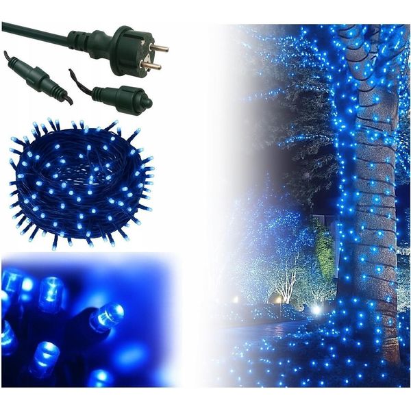 Luci Di Fata - 500 Led - Lunghezza Totale 34 M - Illuminazione Esterna - Luci Blu-image