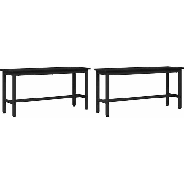Syfax™ Panchina Da Pranzo 2 Pcs Rovere Nero 100 X 32,5 X 48,5 Cm-image