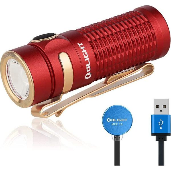 Olight Baton 3 Taschenlampe Rot Torcia Ricaricabile 1200Lm Portata Luminosa 166M IPX8-image
