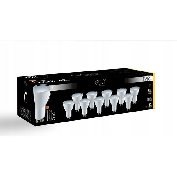 Set 10X Lampadine Fari Led GU10 5,5W 3000K Warm Ww 500Lm 120St EDO777488-image