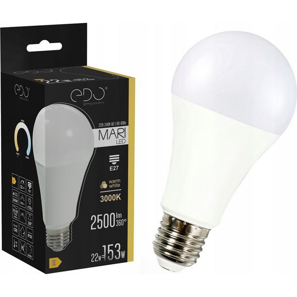 Mari Lampadina Led E27 22W 3000K Warm Ww 2500Lm EDO777507 Soluzioni Edo-image