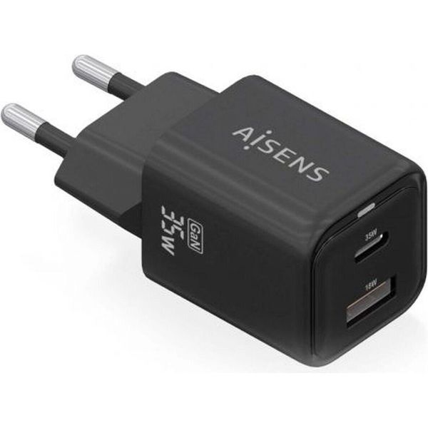 Caricatore Da Parete Aisens ASCH-35W2P025-BK Nero (1 Pezzo)-image