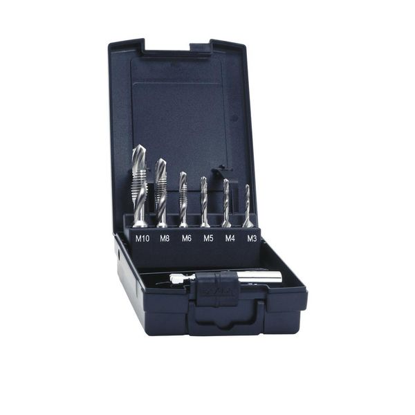 Exact 05910 Tapping Combo Head Set 7-Piece Metric Right Hand Cutting Din 3126 Hss 1 Set-image