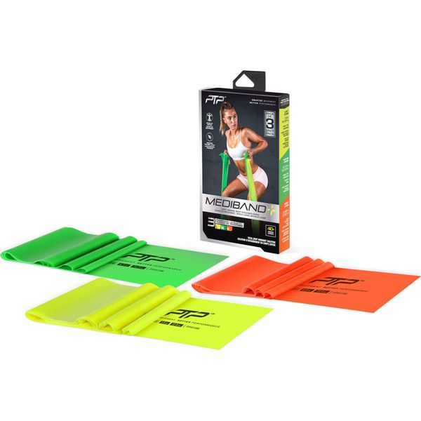 Set Di Bande Di Resistenza Piatte Mediband Triple Pack Multicolore One Size Ptp-image