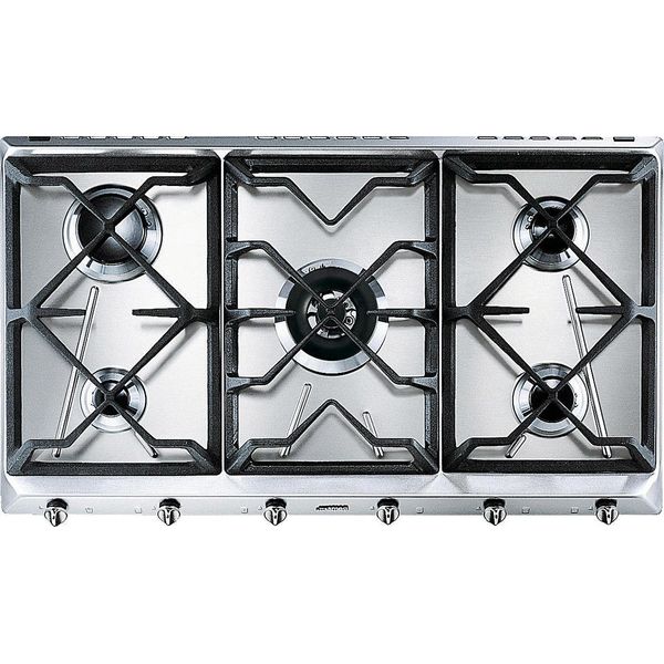Smeg SRV596GH5 Piano Cottura Acciaio Inossidabile Da Incasso Gas 5 Fornelli-image