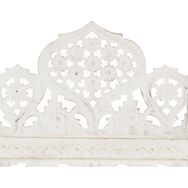 Divisorio 3 Pezzi Intagliato A Mano In Legno Massello Di Mango Bianco 120×165Cm-image