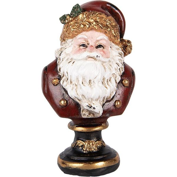 Clayre & Eef Decorazione Natalizia Figura Babbo Natale 9X8X15 Cm Plastica Rossa-image