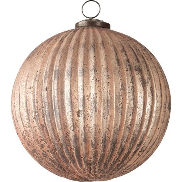Clayre & Eef Guaina Di Natale Xl Ø 15 Cm In Vetro Rosa-image