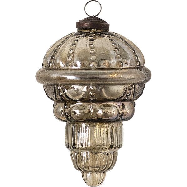 Guaina Natalizia Clayre & Eef Ø 8 Cm In Vetro Marrone Argentato-image
