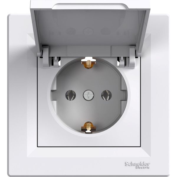 Schneider Electric Asfora Presa A Muro Singola Con Sportello Bianco (EPH3100121)-image