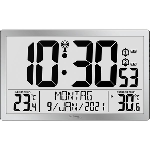 Technoline WS8113 Orologio Da Parete Radiocontrollato | Digitale | Visualizzazione Dei Giorni Della Settimana-image