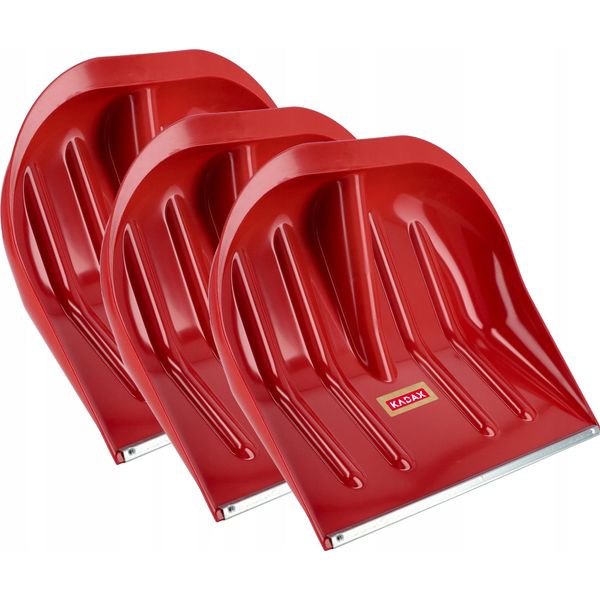 Pala Da Neve Kadax "Lafage"", Vanga Da Neve Senza Manico Con Bordo In Metallo, Rossa, Larghezza 49 Cm, 3 Pezzi"-image